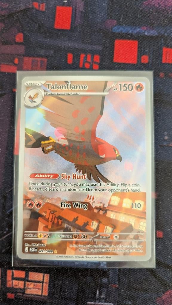 Talonflame 091/088 Pokémon Kaart, Ophalen of Verzenden, Zo goed als nieuw, Losse kaart, Foil