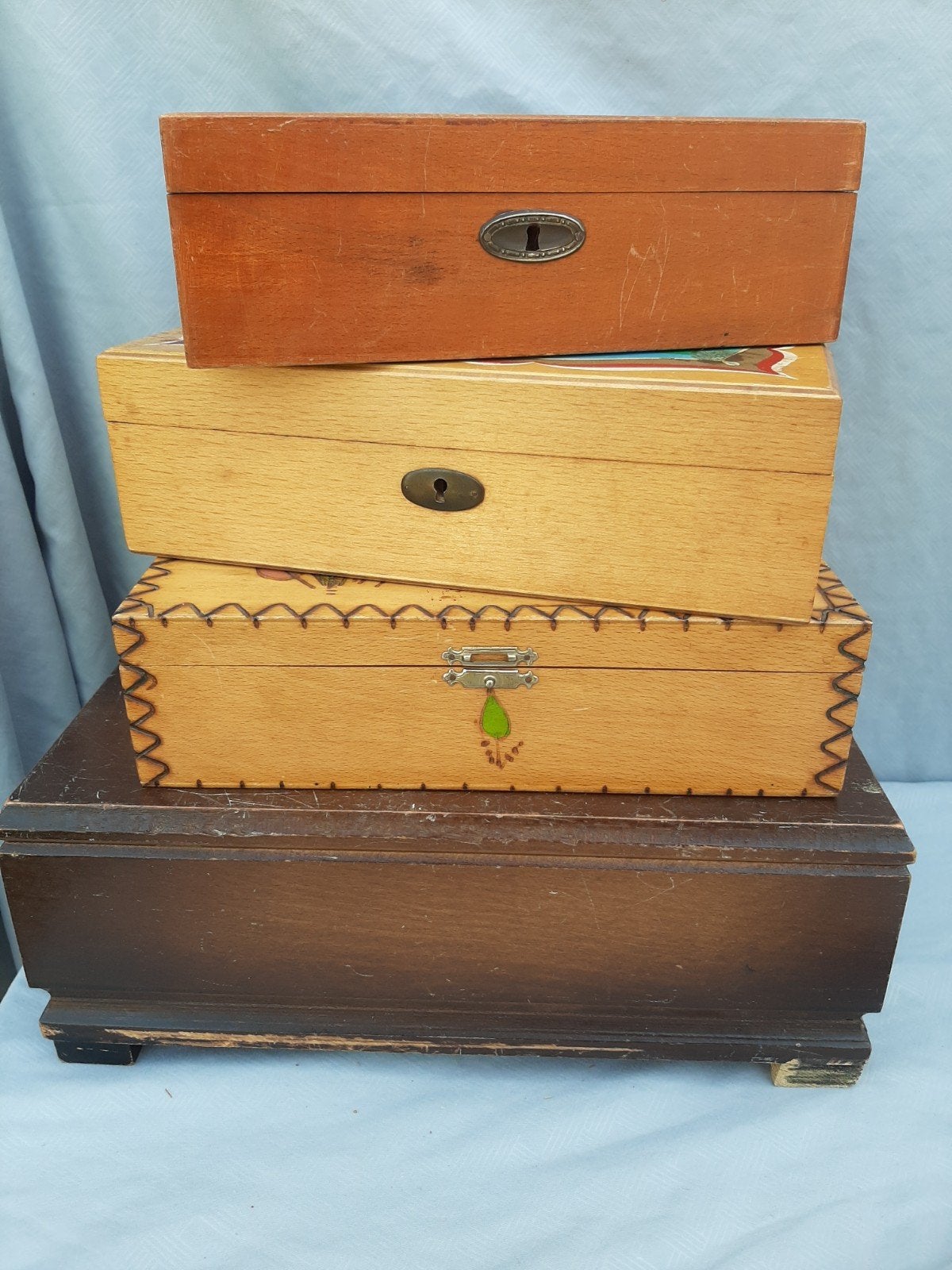 4 oude kistjes, Ophalen of Verzenden