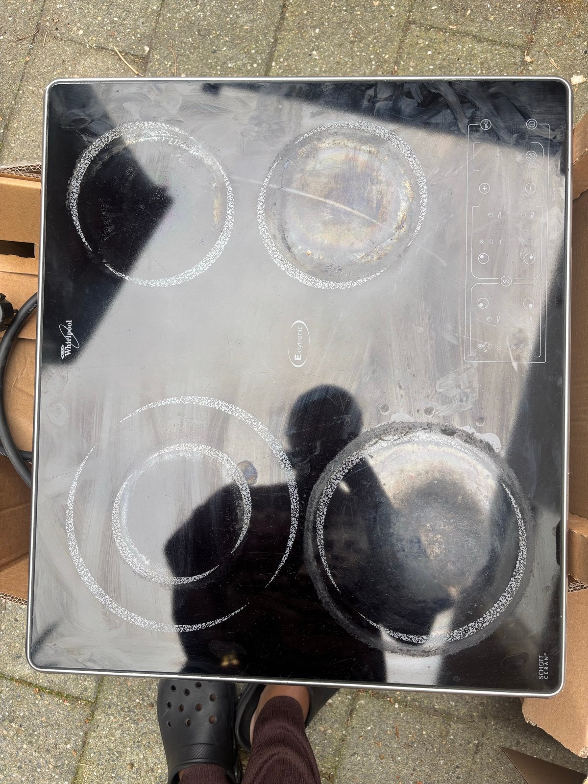 Whirlpool keramische inbouwkookplaat - 4 zones, Ophalen, Gebruikt, Keramisch, 4 kookzones