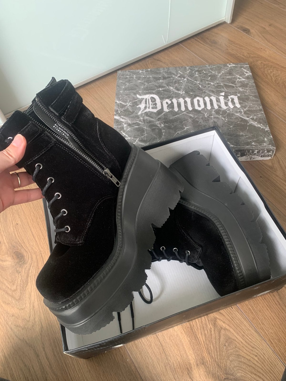 Demonia Shaker-52 laarzen 39, Ophalen of Verzenden, Zo goed als nieuw, Zwart, Hoge laarzen