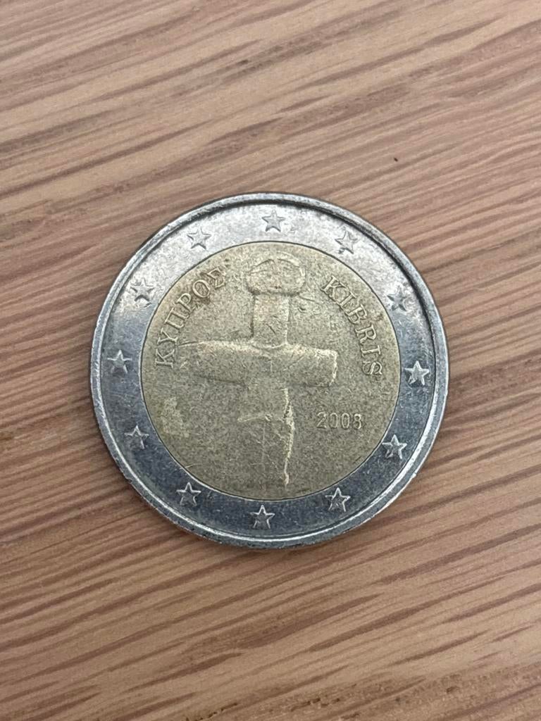 2 Euro munt Cyprus 2008, Ophalen of Verzenden, Cyprus, 2 euro, Losse munt
