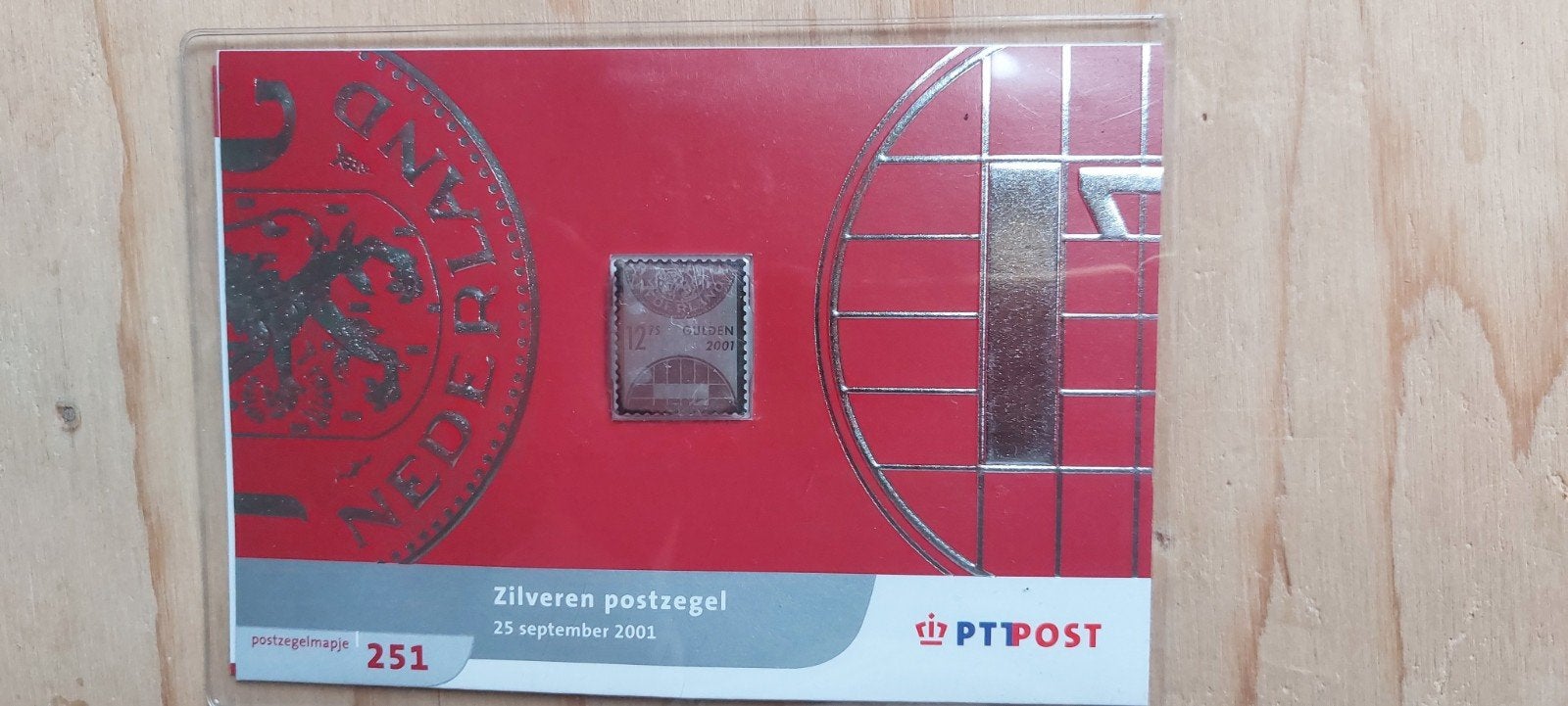 Zilveren postzegel Nederland 2001 - 12.75 Gulden, Ophalen of Verzenden, Na 1940, Postfris