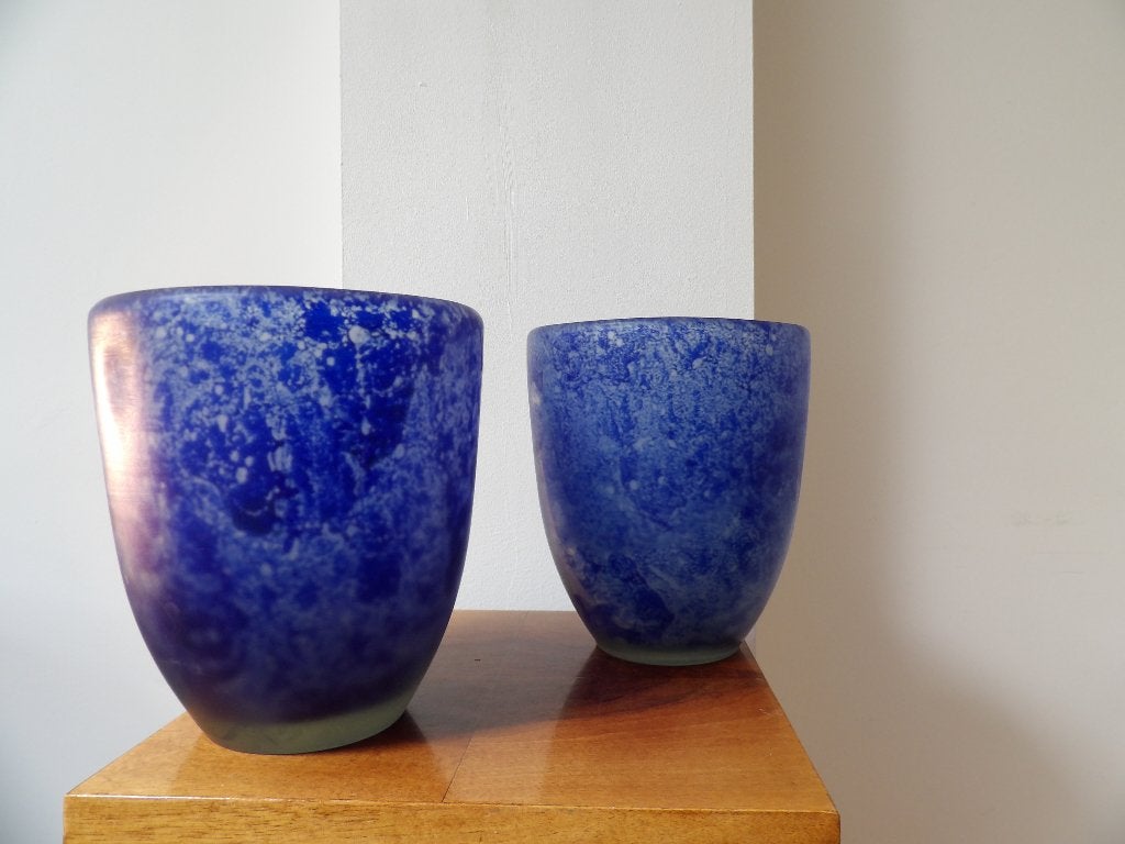 Vazen Set Gunther Lambert blauw, 80er jaren, Antiek en Kunst, Ophalen of Verzenden