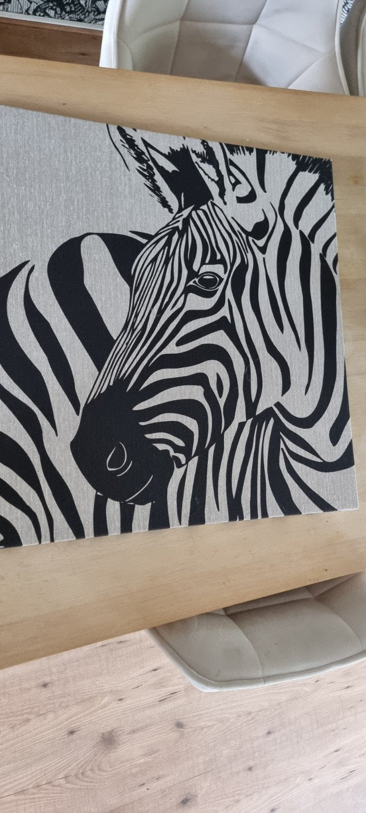 IKEA Schilderij Zebra 56,5 x 56,5 cm, Ophalen, 50 – 75, Zo goed als nieuw, Schilderij