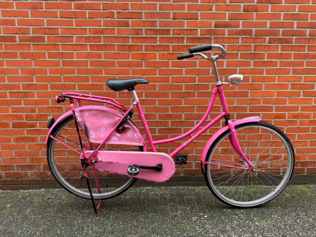 Roze oma fiets 26 inch stadsfiets met lampjes 50cm, Fietsen en Brommers, Fietsen | Dames | Omafietsen, 47 tot 50 cm, Ophalen, Zo goed als nieuw