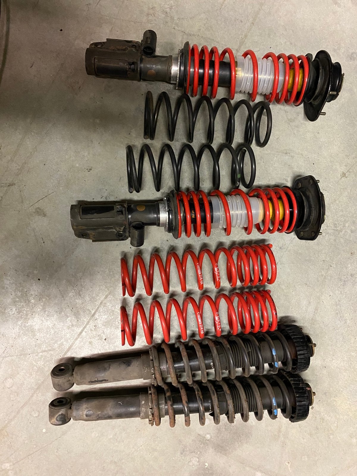 Schokdemperset porsche 964 911 gemballa veren, Auto-onderdelen, Ophalen of Verzenden, Gebruikt, Porsche