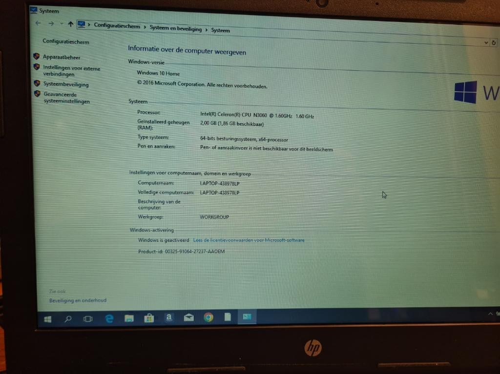 laptop HP, Computers en Software, Windows Laptops, Gebruikt, HDD, Minder dan 4 GB, 32 GB