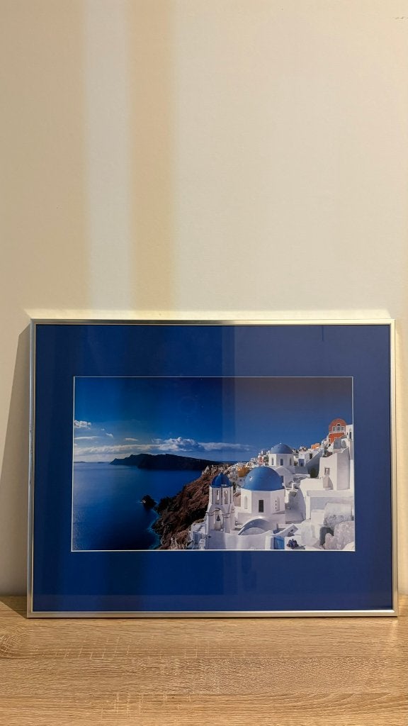 Santorini view - picture in frame, Ophalen, Minder dan 50 cm, Zo goed als nieuw, Schilderij