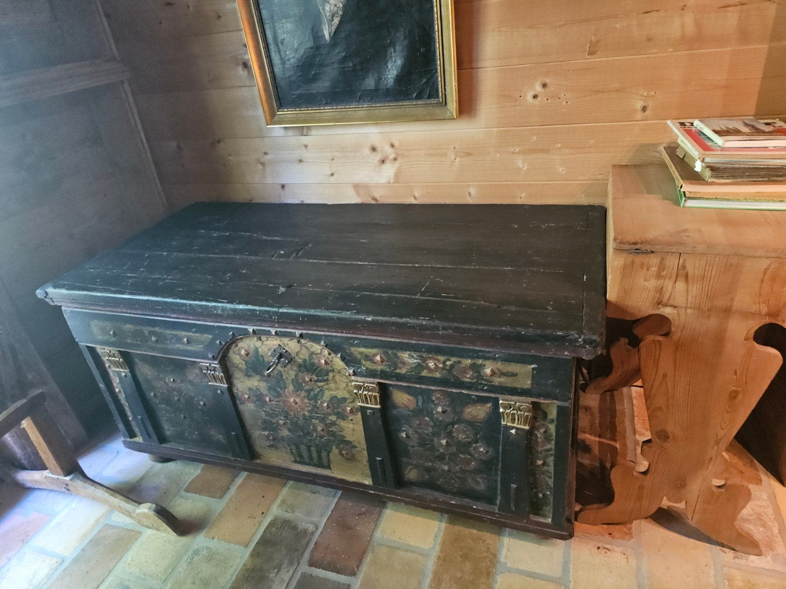Antieke beschilderde kist - Uniek en decoratief, Antiek en Kunst, Ophalen