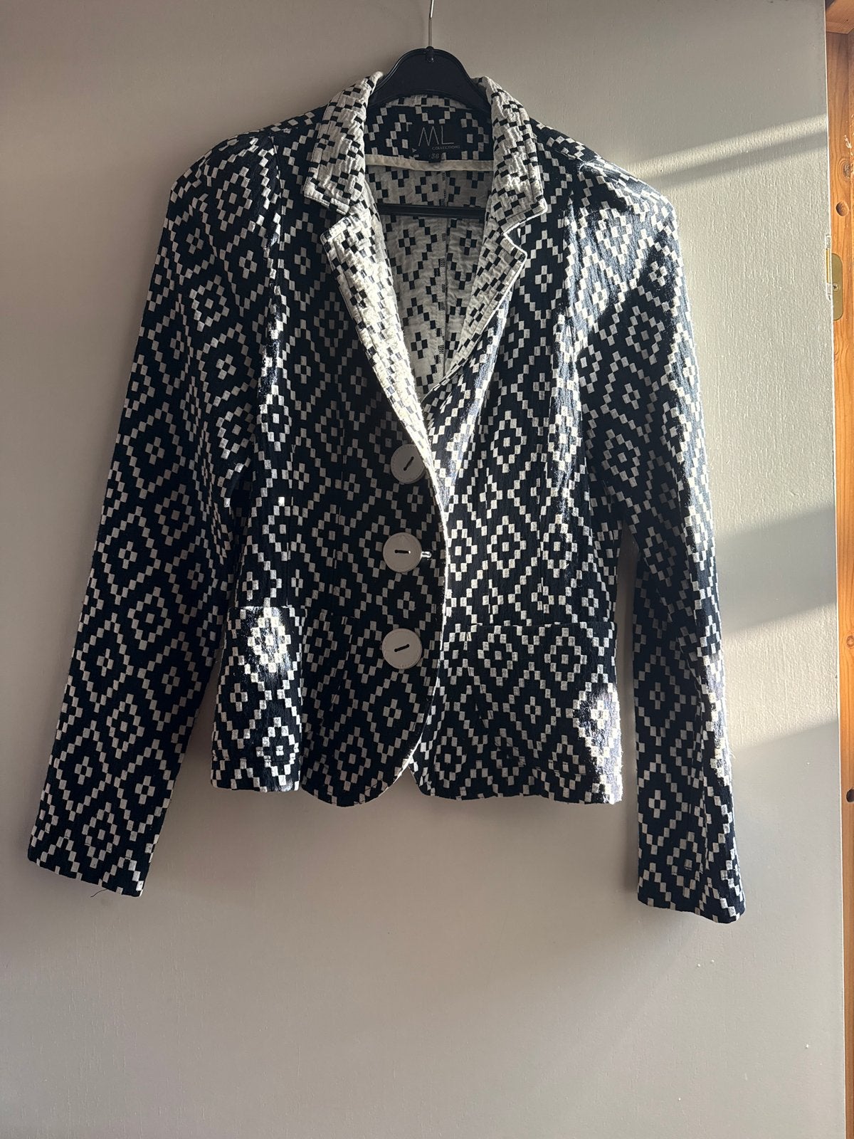 ML Collections Jasje Blauw/Wit Maat 36, Ophalen, Blauw, Jasje, Maat 36 (S)