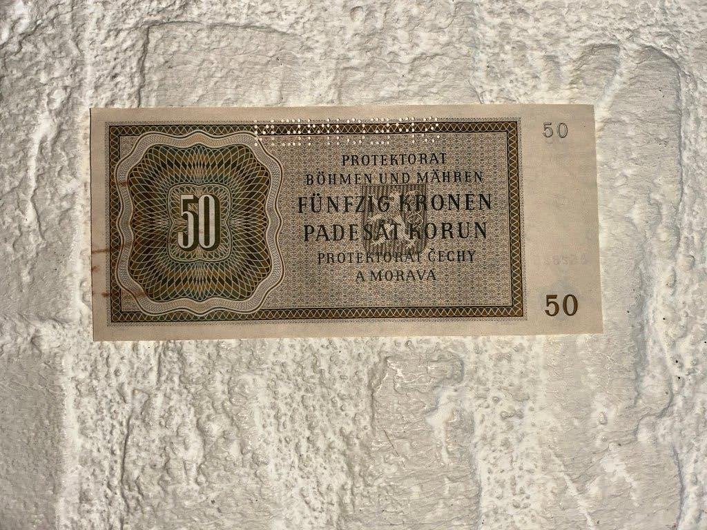 Bankbiljet Bohmen und Mahren 50 Korun, Postzegels en Munten, Bankbiljetten | Europa | Niet-Eurobiljetten, Ophalen, Overige landen