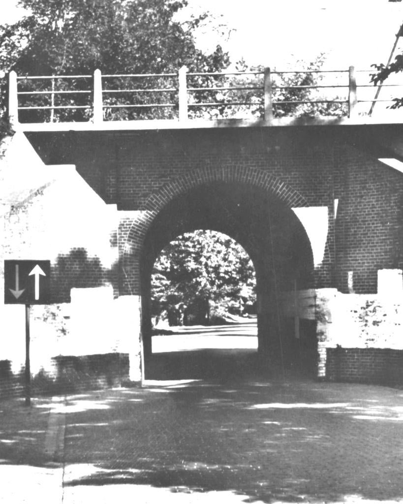967281 Maarn U Maarnse poort jr 40 50 zegel gedeeltelijk ver, Ophalen of Verzenden, 1940 tot 1960, Gelopen, Utrecht