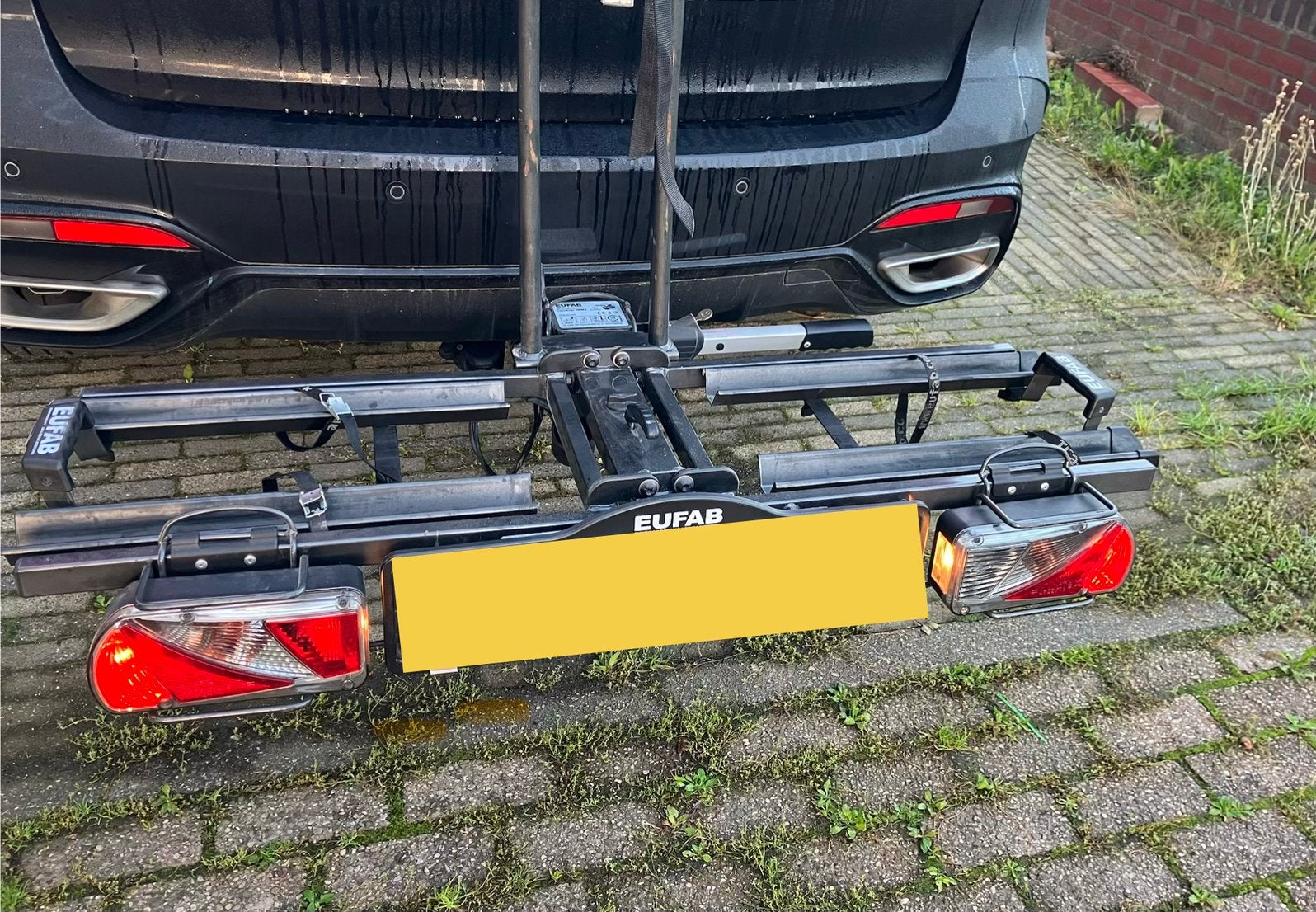 Eufab fietsendrager - electrische fietsen, Auto diversen, Ophalen, Gebruikt, 2 fietsen, Trekhaakdrager