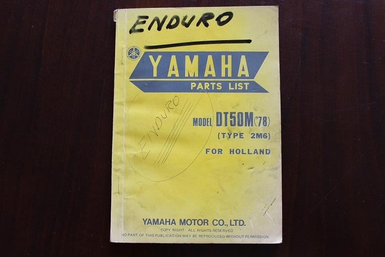 Yamaha DT50M 1978 moped parts list onderdelen boekje DT 50 M, Fietsen en Brommers, Ophalen of Verzenden, Gebruikt
