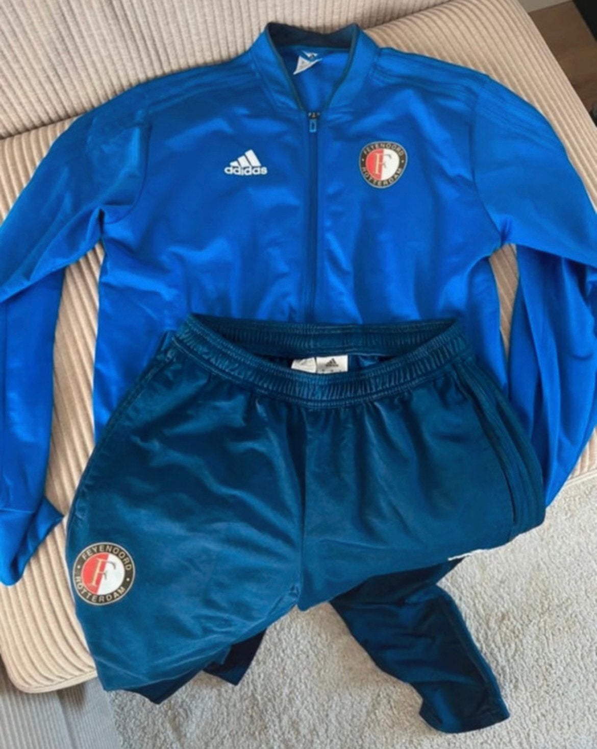 Adidas trainingspak Feyenoord, Ophalen of Verzenden, Zo goed als nieuw, Blauw, Voetbal