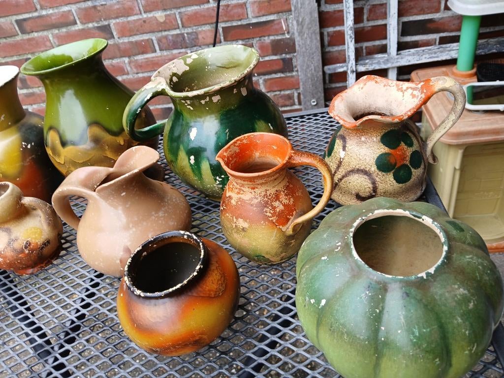 Vintage  vaasjes, Ophalen of Verzenden, Overige kleuren, Glas, Minder dan 50 cm