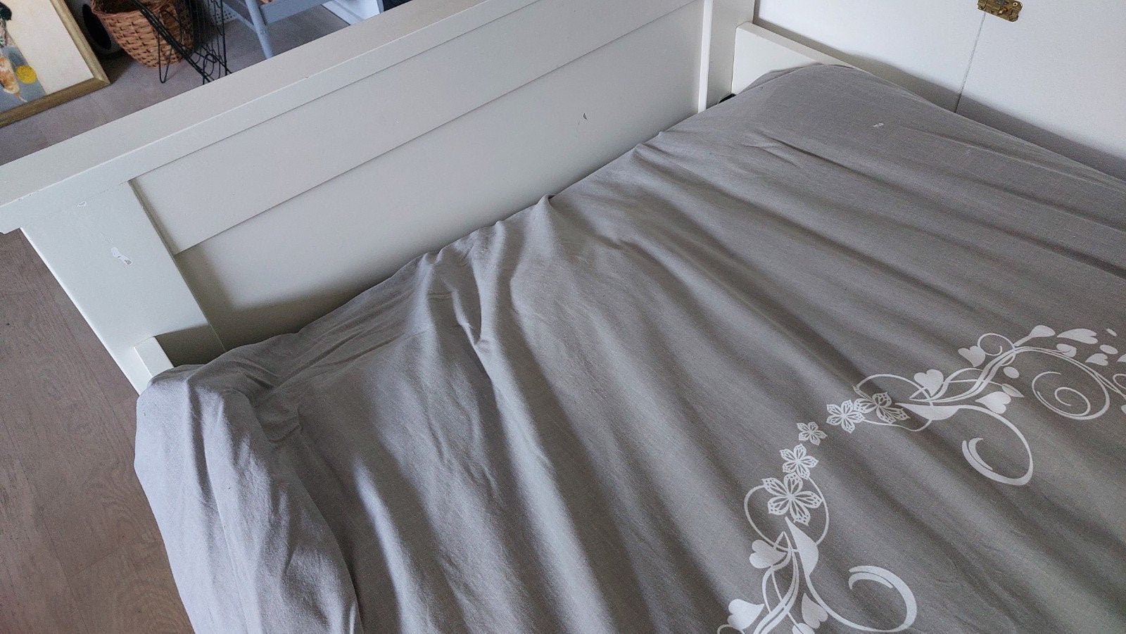 Massief houten 1-persoons bed, Huis en Inrichting, Ophalen, Gebruikt, 90 cm, Eenpersoons