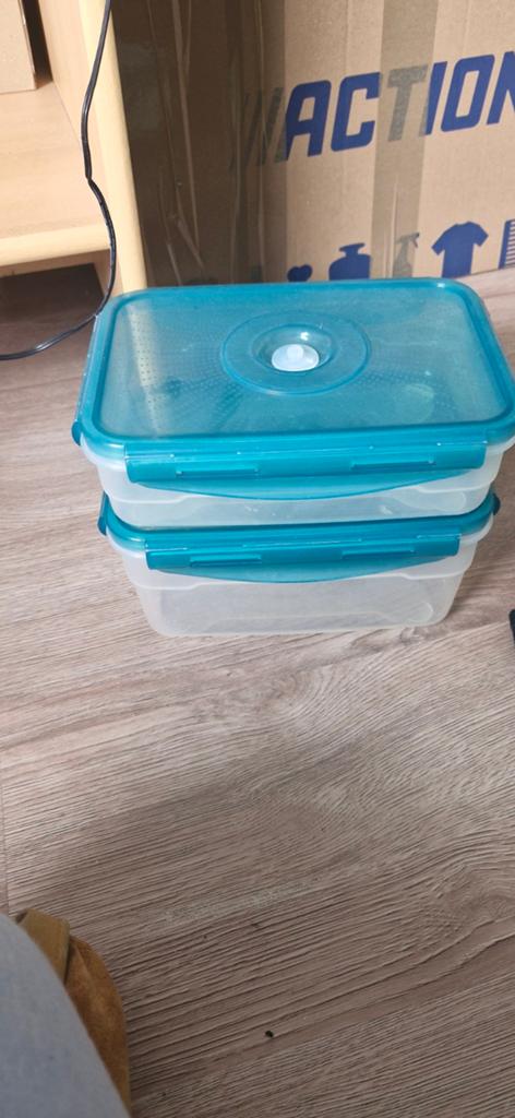 Vershoudbakjes voor vleeswaren en kaas (2 stuks), Huis en Inrichting, Kunststof, Ophalen of Verzenden, Overige typen, Gebruikt