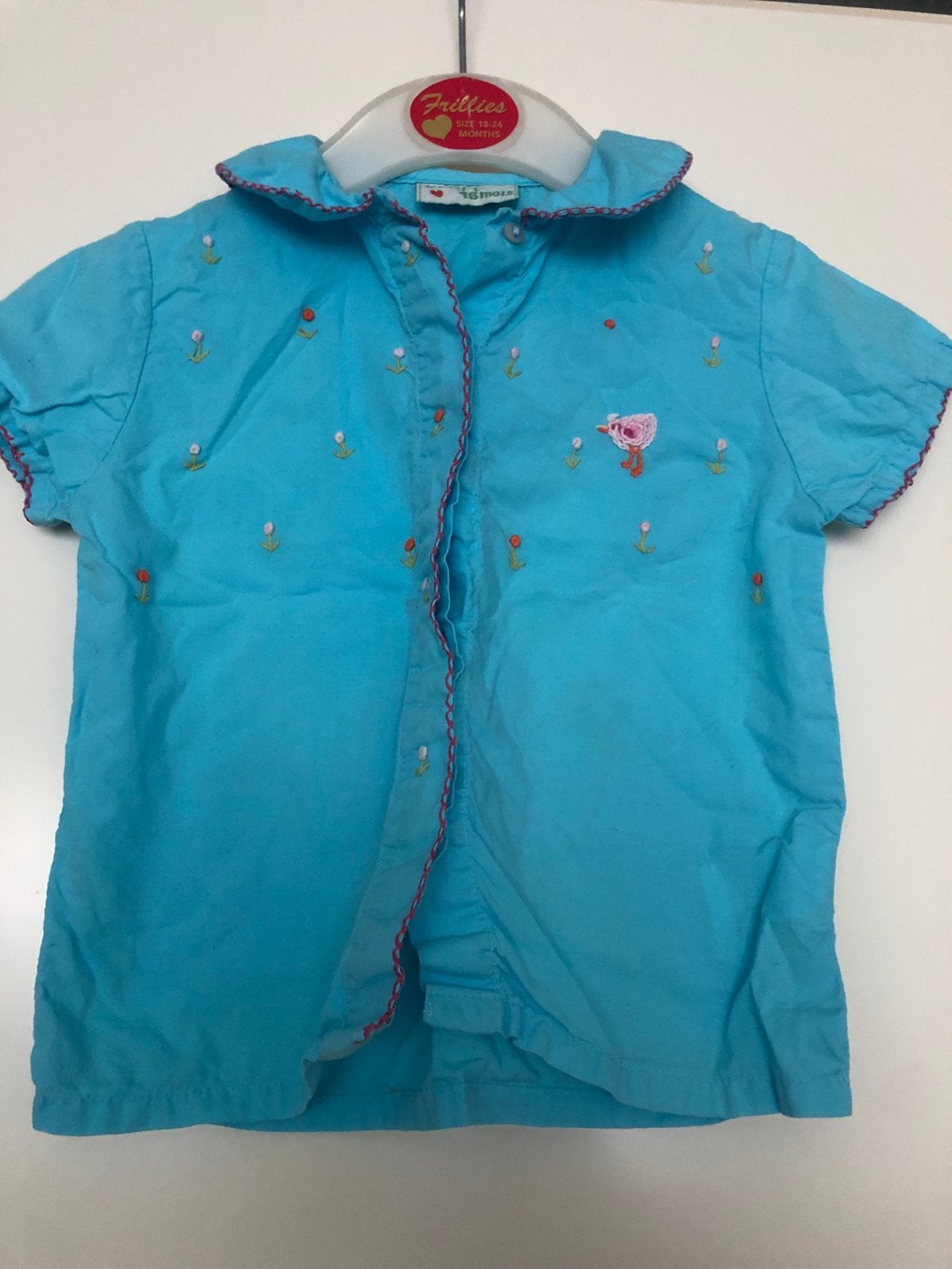 DPAM Blouse met borduursels - Maat 18 maanden, Kinderen en Baby's, Ophalen of Verzenden, Zo goed als nieuw, Meisje, Overhemdje of Bloesje