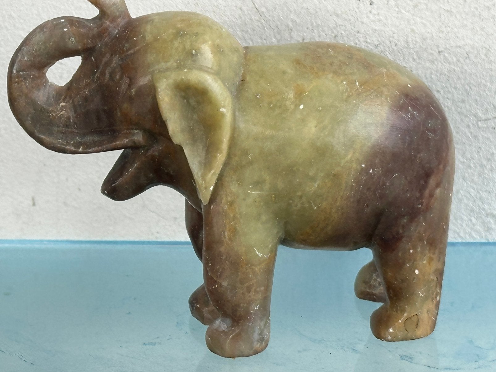 Oud  chinees speksteen olifant beeldje  9/7.5 cm, Ophalen of Verzenden