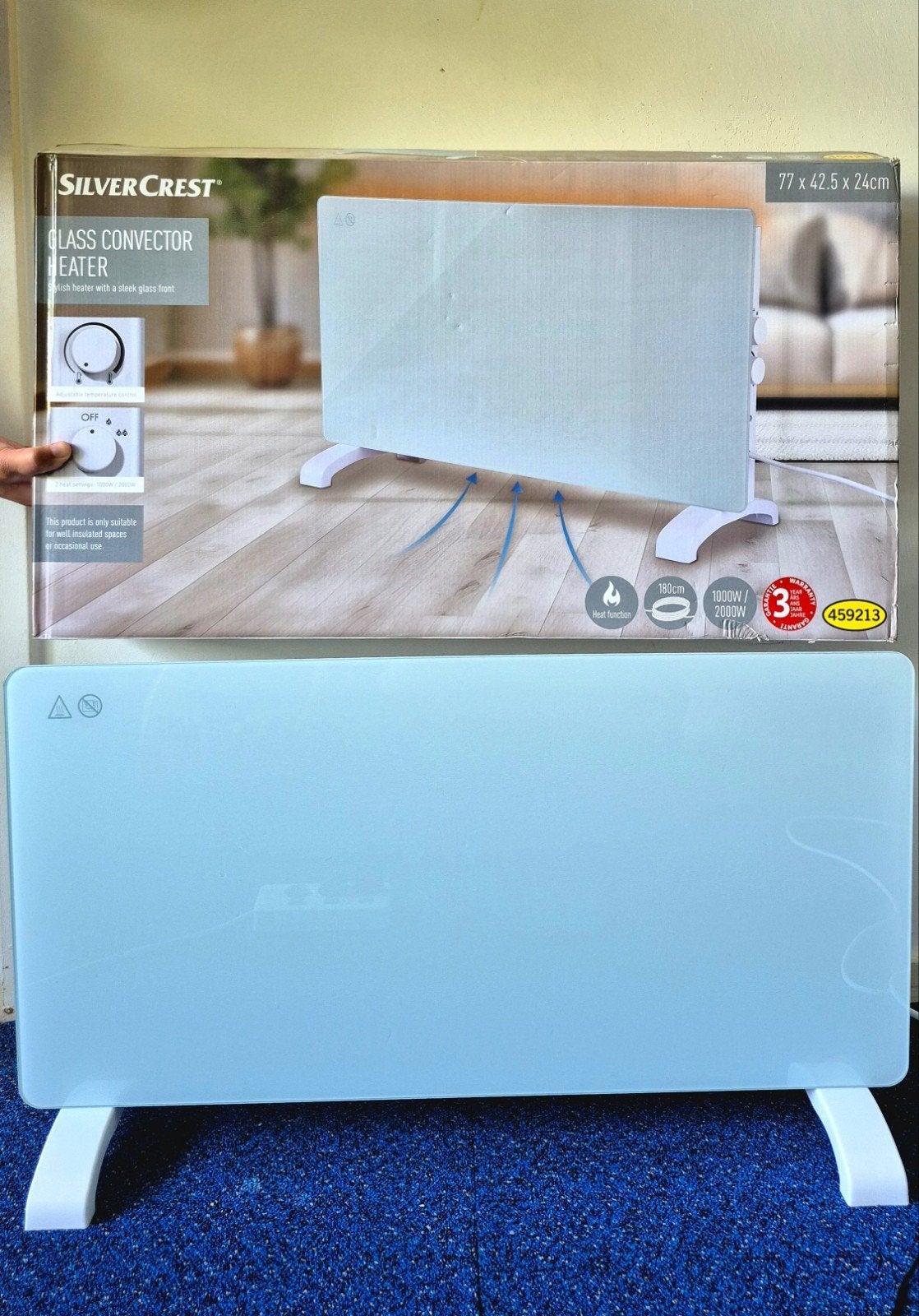 SilverCrest Glass Convector Heater
​ Condition: First hand, Ophalen, Zo goed als nieuw, Elektrisch, Overige soorten