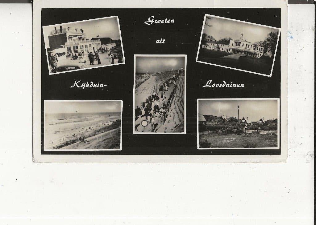 Kijkduin 5-Luik met Hotel Tip Top, Ophalen of Verzenden, 1940 tot 1960, Gelopen, Zuid-Holland