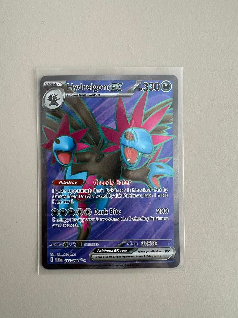 Hydreigon ex 161/086 White Flare, Hobby en Vrije tijd, Verzamelkaartspellen | Pokémon, Zo goed als nieuw, Losse kaart, Foil, Ophalen of Verzenden