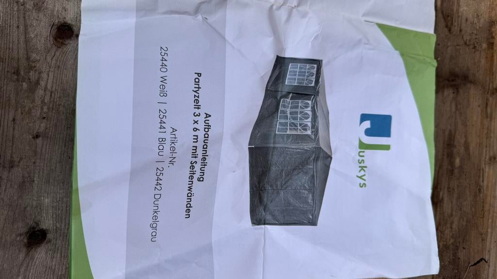 Partytent 6x3  grijs/blauw “NIEUW” met zijwanden., Ophalen, Opvouwbaar, Partytent, Minder dan 4 meter