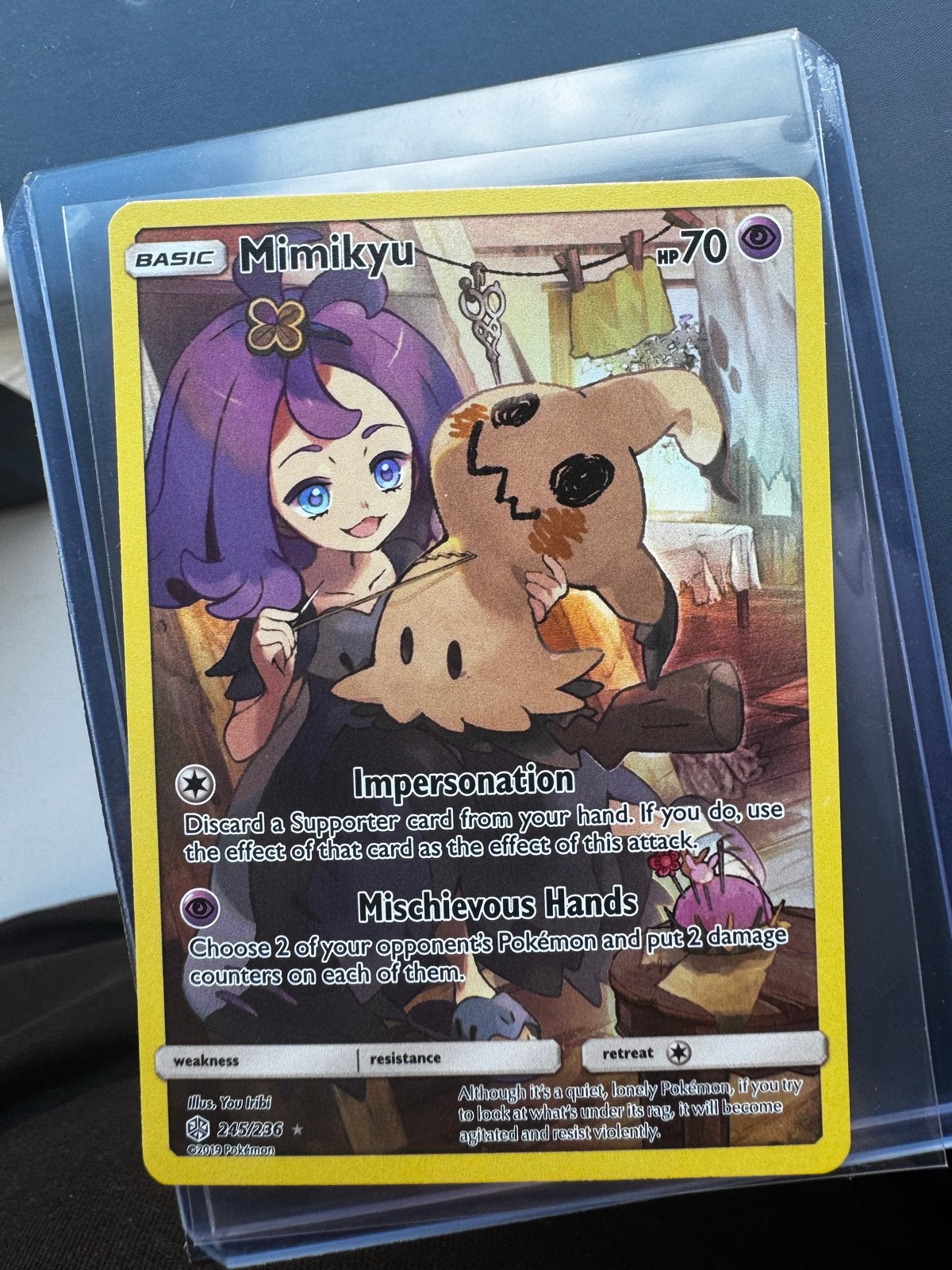 Mimikyu Pokémon Kaart 245/236, Ophalen of Verzenden, Zo goed als nieuw, Losse kaart