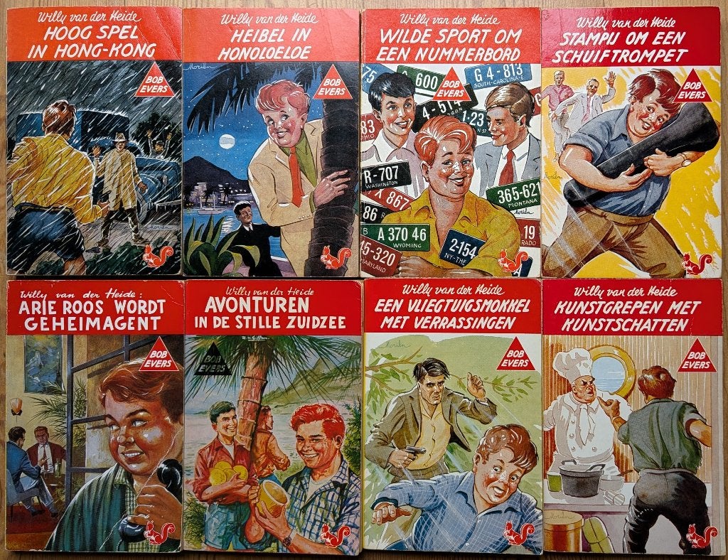 Boeken -  Bob Evers serie van willy van der heide 8 stuks., Gelezen, Ophalen of Verzenden, Willy van der Heide, Fictie