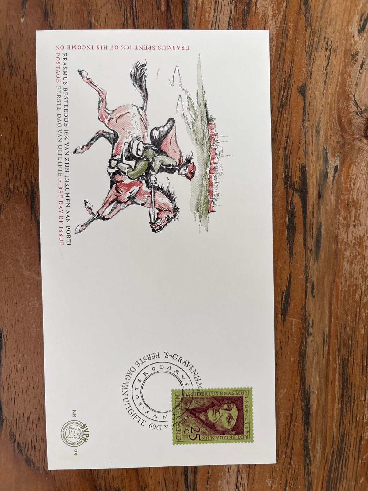 Eerste Dag Envelop (FDC) Erasmus 1969 - 's-Gravenhage, Ophalen of Verzenden, Onbeschreven, Nederland