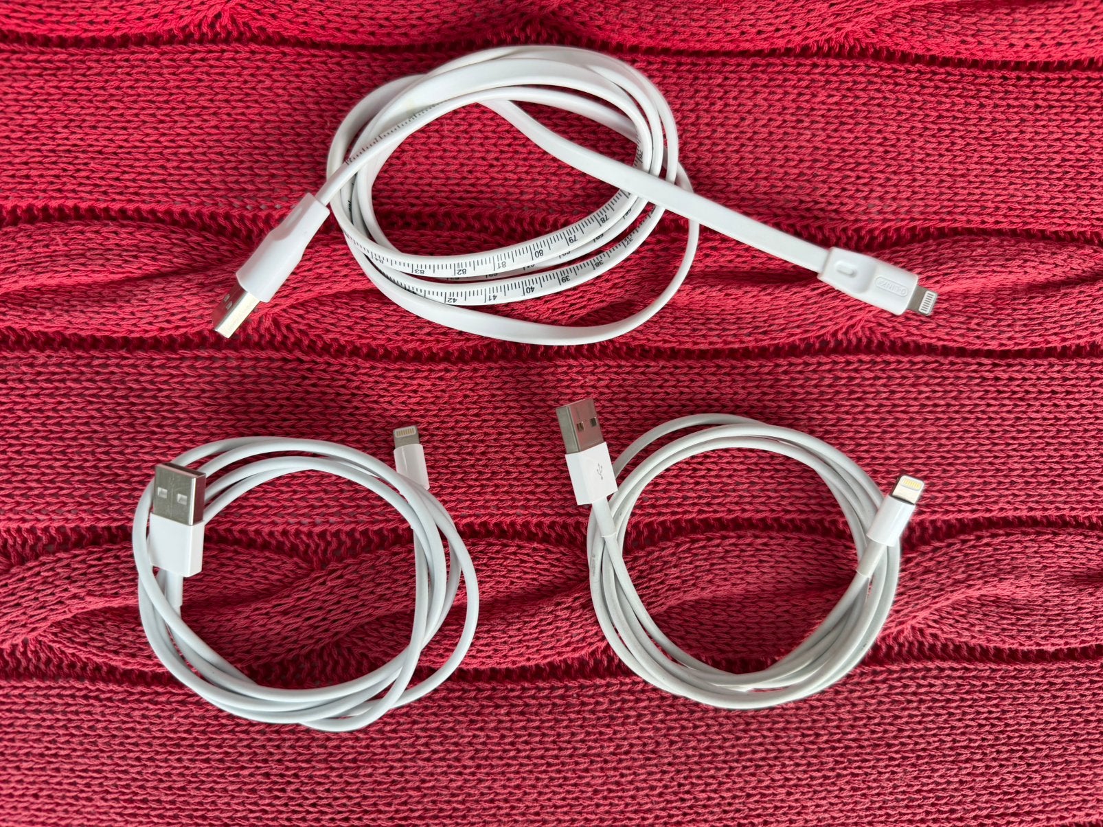 3 Laadkabels voor iPhone/iPad (8-pins), Lightning, Ophalen of Verzenden, Zo goed als nieuw, Apple
