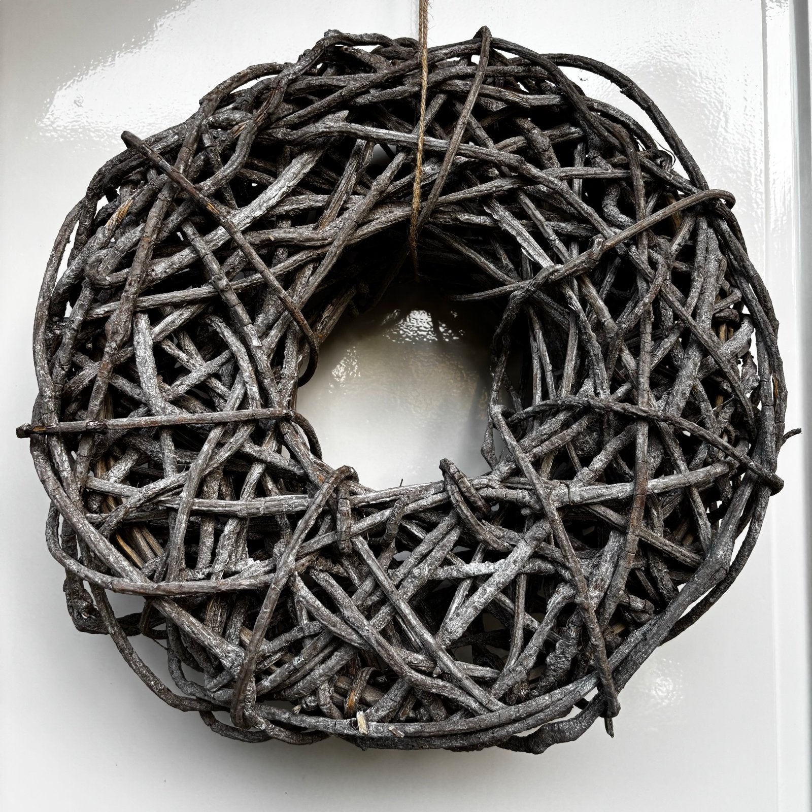 Prachtige landelijke krans van vergrijsde takken - Ø 45 cm, 40 cm, Krans, Nieuw, Ophalen of Verzenden