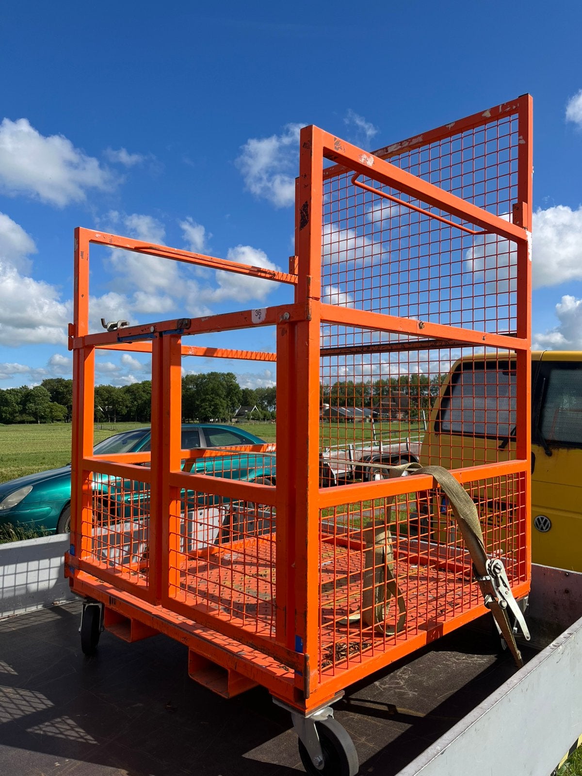 Manbak werkbak heftruck platform 1.2m x1.2m werkkooi ️, Ophalen, Gebruikt