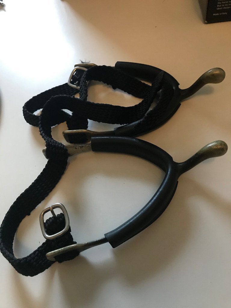 Argentan zwanenhals sporen 40 mm en rvs knopsporen 30 mm, Ophalen of Verzenden, Zo goed als nieuw