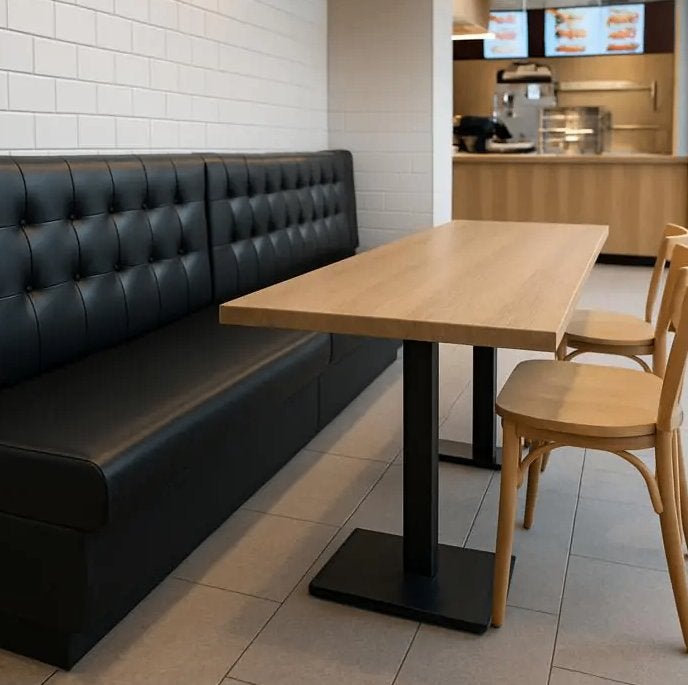 Eetbank Amsterdam - Zwart - B 122 CM - G-Line, Huis en Inrichting, Ophalen, Minder dan 75 cm, Driepersoons, Zo goed als nieuw