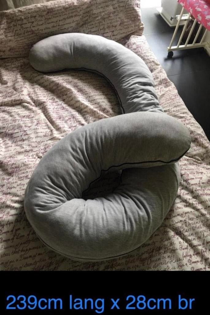 Grote Nogui zwangerschapkussen voedingskussen 239cm lang, Ophalen of Verzenden, Zo goed als nieuw, Grijs