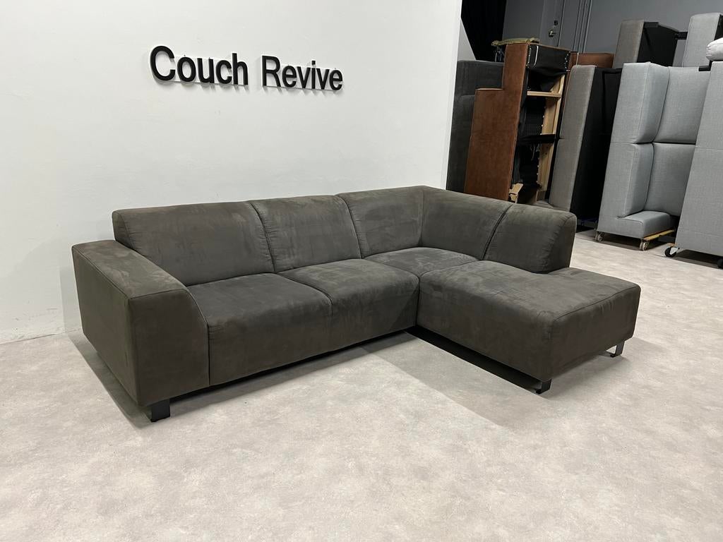 GRATIS LEVERING microleer hoekbank 255x180 Gereinigd, Huis en Inrichting, Verzenden, Zo goed als nieuw, 150 cm of meer, Vierpersoons of meer