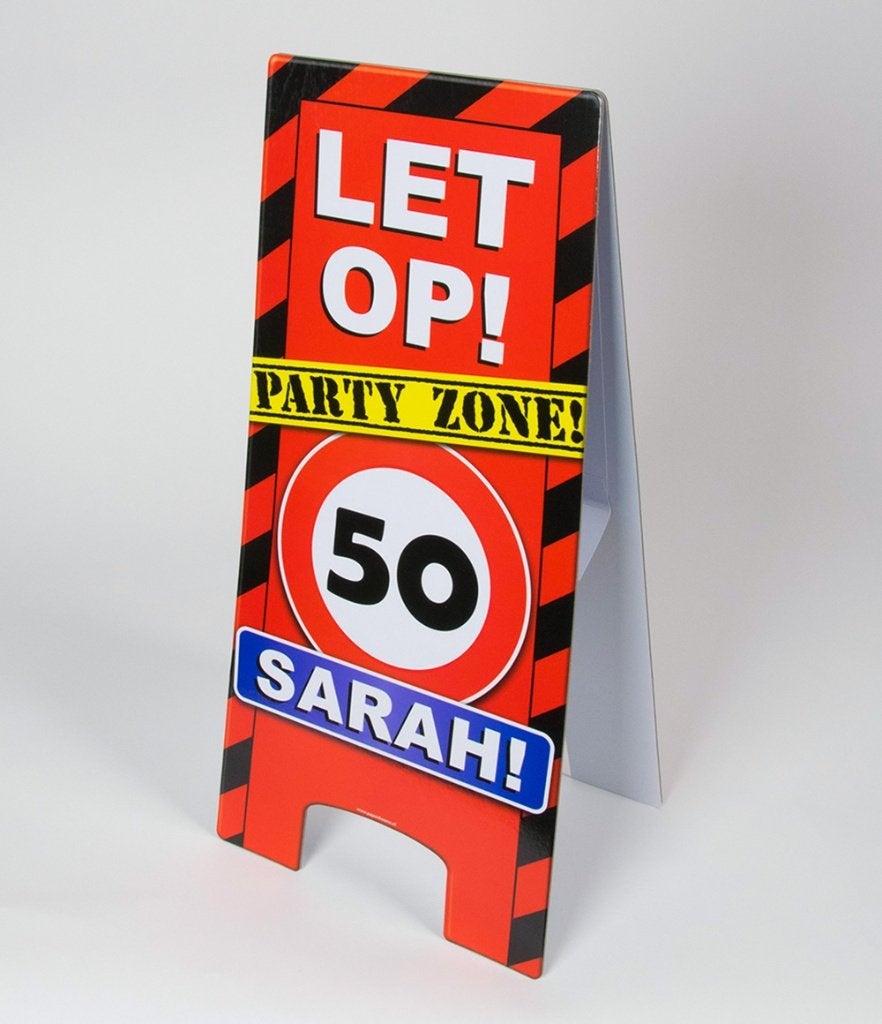 Waarschuwingsbord sarah, Info@all4funbaarlo.nl, BAARLO LB, Nieuw, Abraham of Sarah