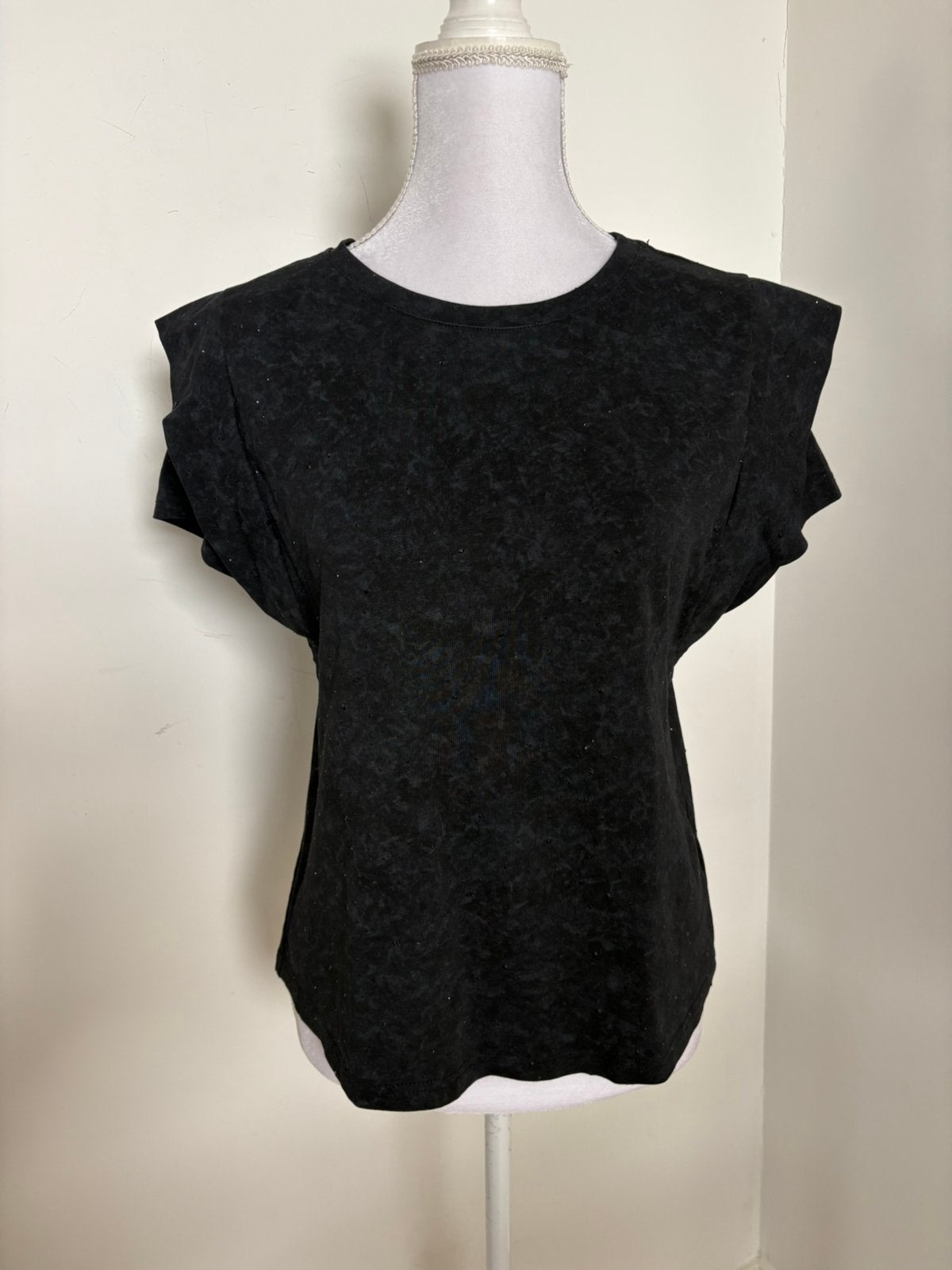 AAIKO Cora strass shirt - maat S, Kleding | Dames, Zwart, Ophalen of Verzenden, Zo goed als nieuw, Korte mouw