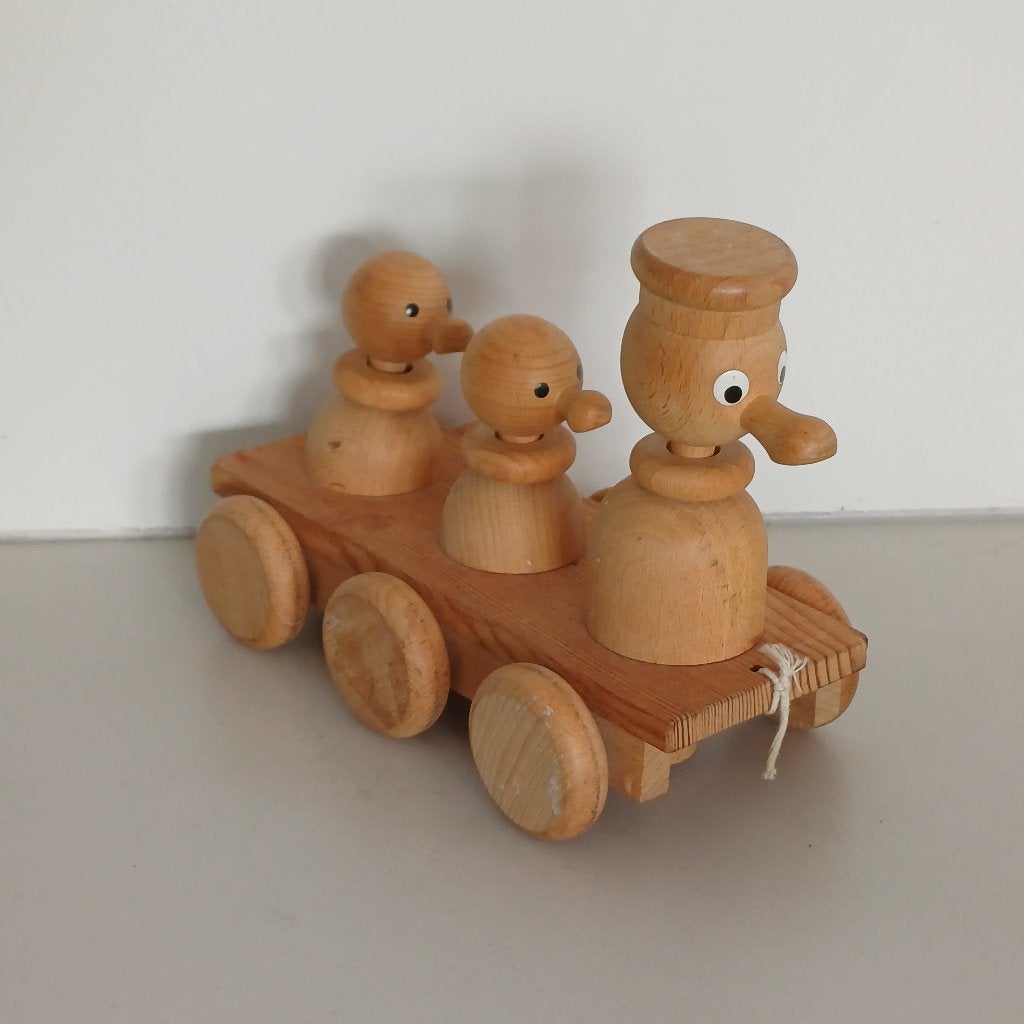Houten eendjes trein, Ophalen of Verzenden, Gebruikt, Duw- of Trekspeelgoed