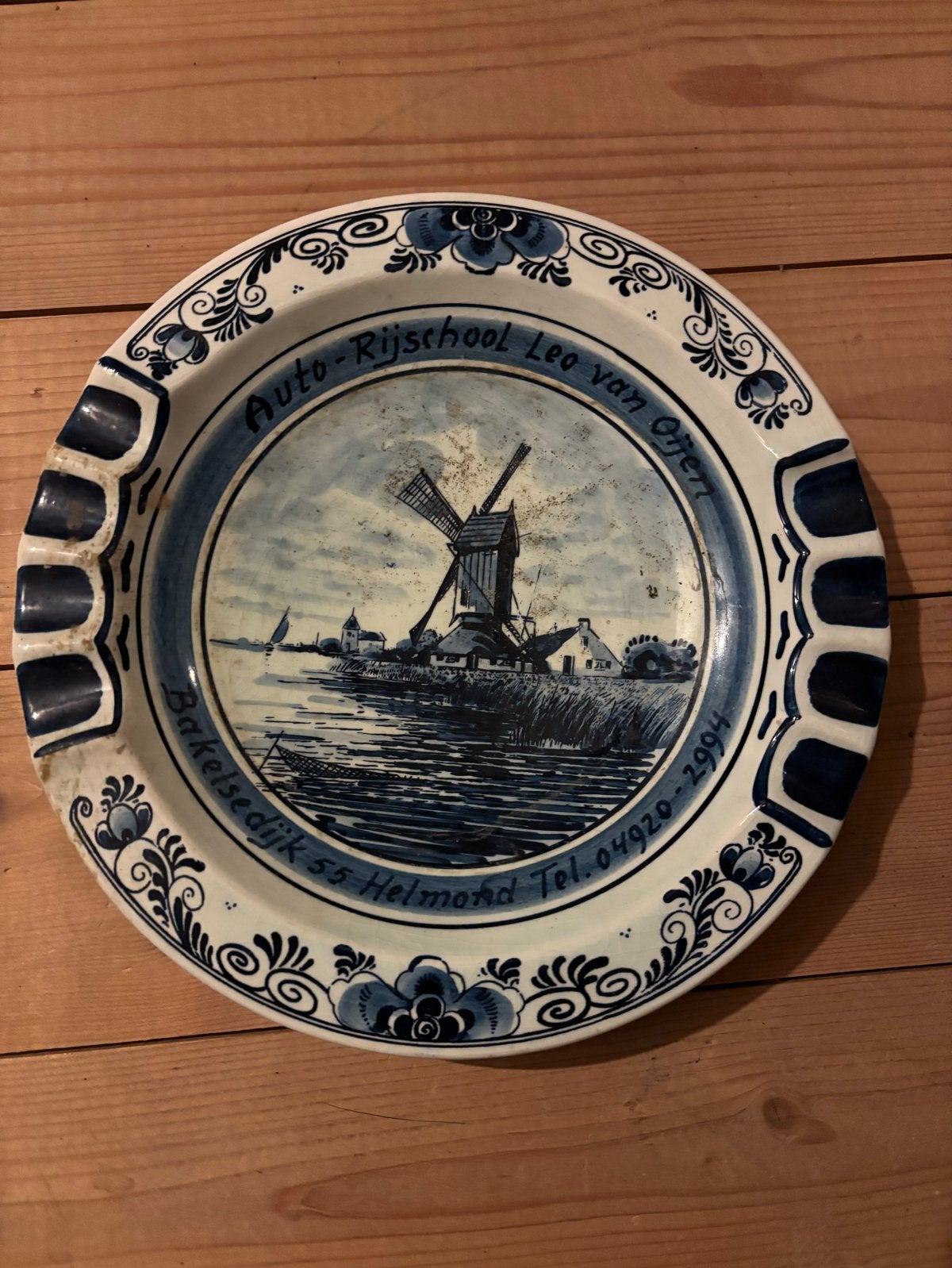 Delfts Blauw Sierbord met Molenmotief, Ophalen