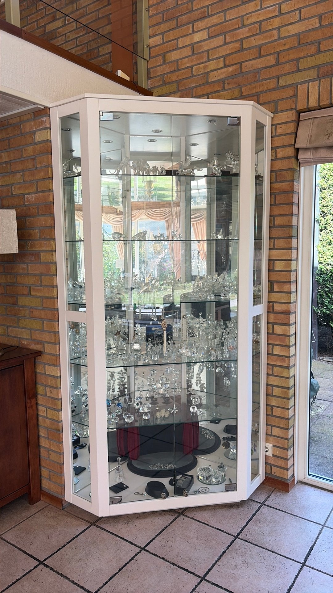 Vitrinekast hoek, Huis en Inrichting, Kasten | Vitrinekasten, Ophalen, Met plank(en), 100 tot 150 cm, 200 cm of meer