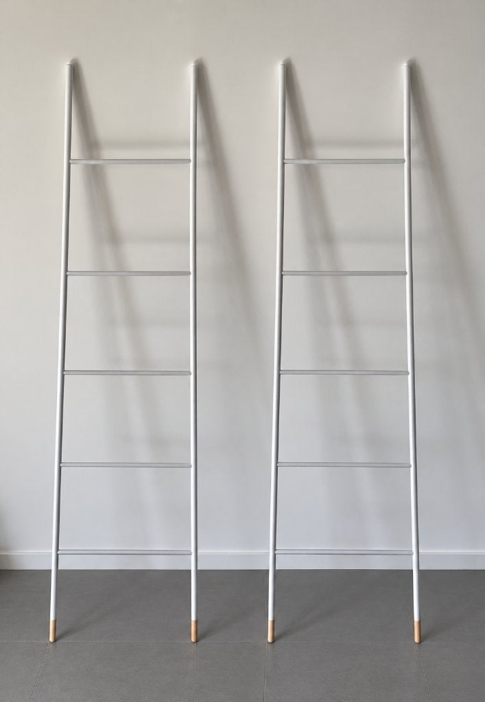 Decoratie ladder wit 2x, Huis en Inrichting, Ophalen, Zo goed als nieuw, Rek/stellage, Metaal