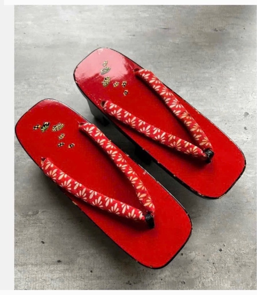 Geta, traditionele Japanse hout vintage sandalen schoentjes, Antiek en Kunst, Ophalen of Verzenden