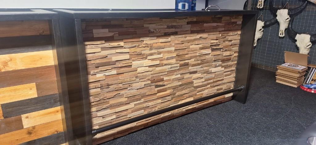 Bar rebel teak - Houten barren - Thuisbar - Zwarte bar, Kouwehoek 1b, Cave & Garden, Nieuw, Ophalen of Verzenden