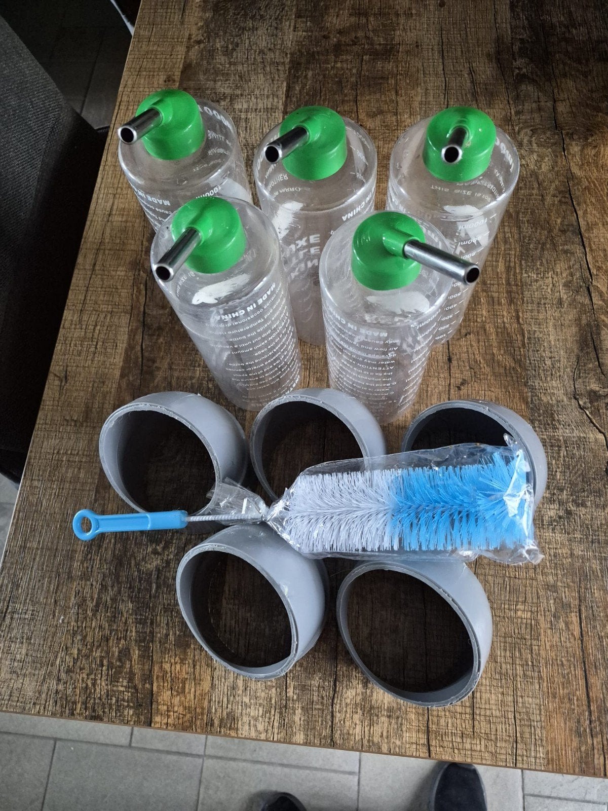 5 stuks drinkflessen met houders, Ophalen of Verzenden, Gebruikt, Overige typen