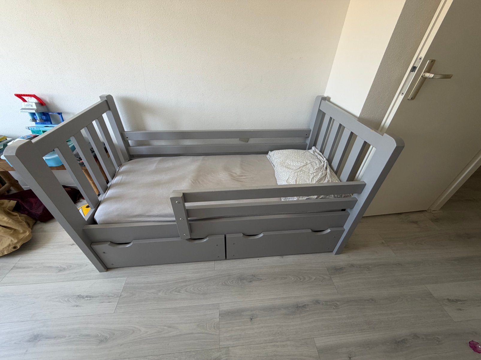 Kinderbed, Kinderen en Baby's, Kinderkamer | Bedden, Ophalen of Verzenden, Gebruikt, 140 tot 160 cm, 70 tot 85 cm