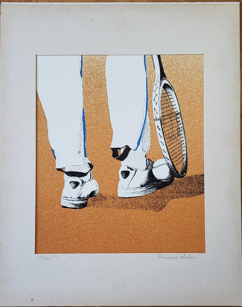 Litho/zeefdruk Ronald Sales afbeelding op canvas. Tennis, Sport, Ophalen of Verzenden, Overige techniek, Gelimiteerde oplage