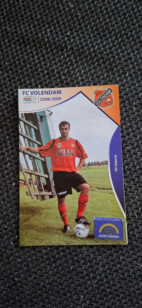 Spelerskaart met handtekening; Vit Valenta # FC Volendam, Ophalen of Verzenden, Nieuw, Overige binnenlandse clubs, Spelerskaart